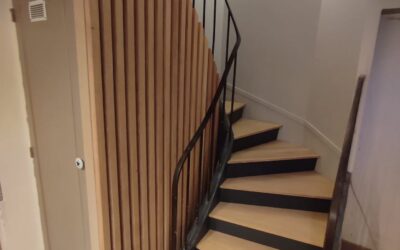 Habillage mur escalier et contremarches – Nantes