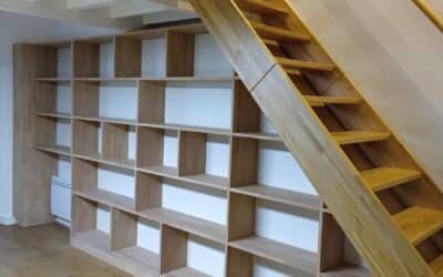 Fabrication bibliothèque en hêtre sur mesure à Nantes